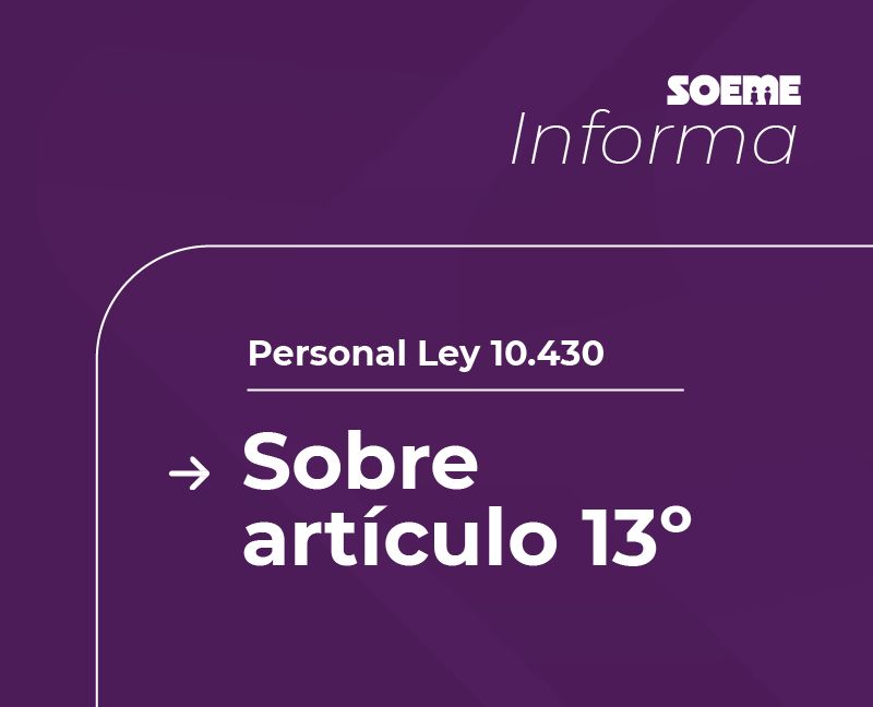 Personal bajo Ley 10.430: novedades sobre art. 13°